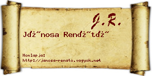 Jánosa Renátó névjegykártya